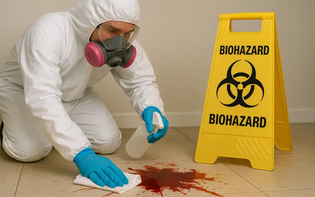 Dezynfekcja po&nbsp;krwi i&nbsp;płynach ustrojowych: środki chemiczne i&nbsp;PPE